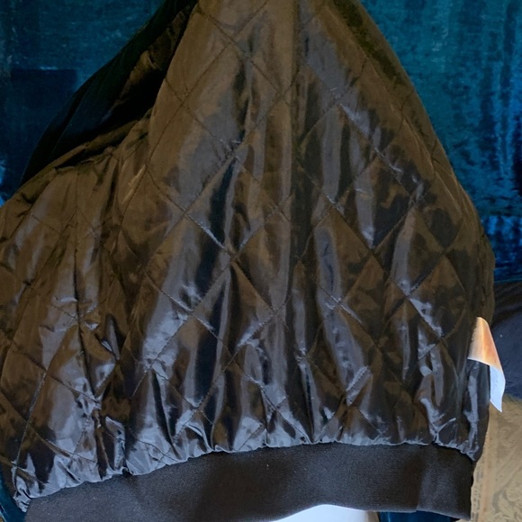 Vintage Y2K 90s Bomber Jacket Velvet Royal Blue Preppy Velour Twee Coquette 1990 - Picture 7 of 16